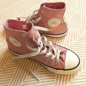 Girls sparkly high top Converse